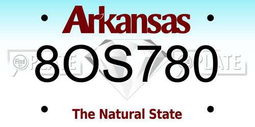 8OS780 Arkansas License Plate