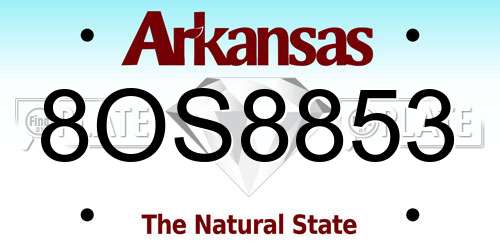 8OS8853 Arkansas License Plate