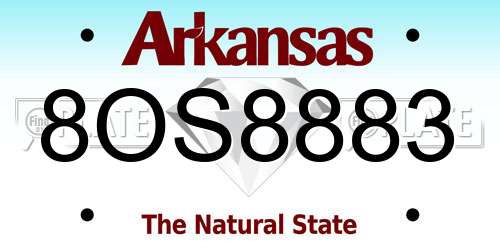 8OS8883 Arkansas License Plate