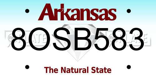 8OSB583 Arkansas License Plate