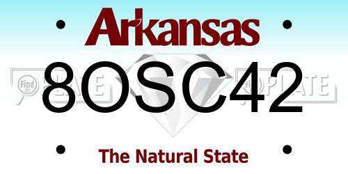 8OSC42 Arkansas License Plate