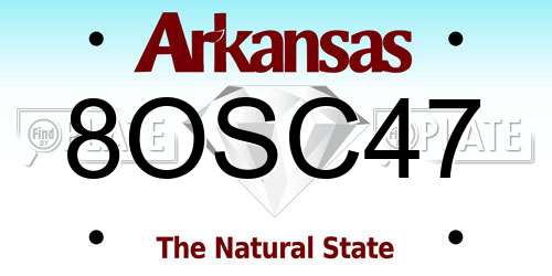 8OSC47 Arkansas License Plate