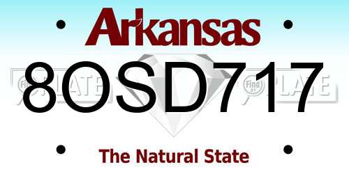 8OSD717 Arkansas License Plate