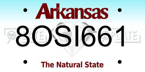 8OSI661 Arkansas License Plate