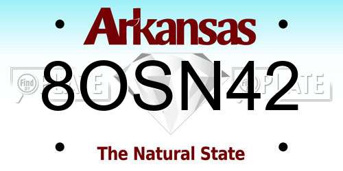 8OSN42 Arkansas License Plate