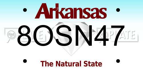 8OSN47 Arkansas License Plate