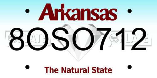 8OSO712 Arkansas License Plate