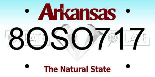 8OSO717 Arkansas License Plate