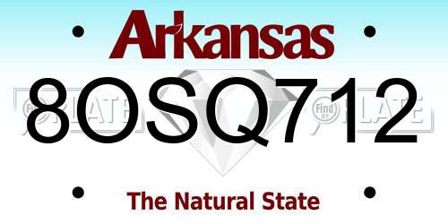 8OSQ712 Arkansas License Plate