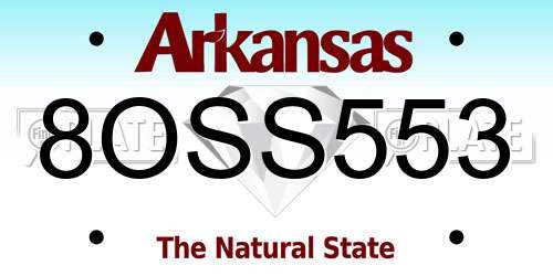 8OSS553 Arkansas License Plate