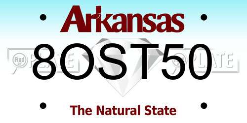 8OST50 Arkansas License Plate