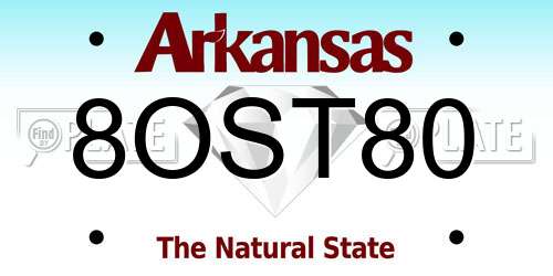 8OST80 Arkansas License Plate