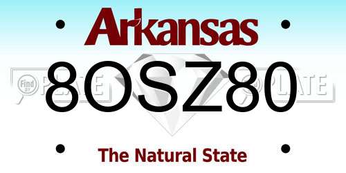 8OSZ80 Arkansas License Plate