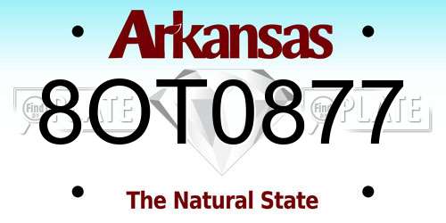8OT0877 Arkansas License Plate