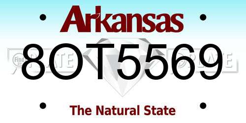 8OT5569 Arkansas License Plate