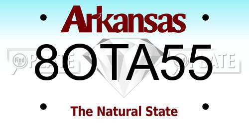 8OTA55 Arkansas License Plate