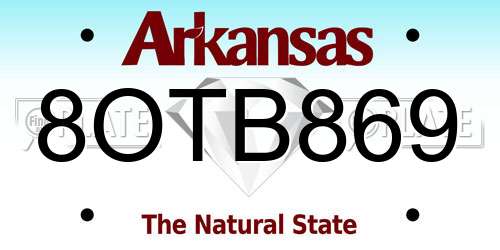 8OTB869 Arkansas License Plate