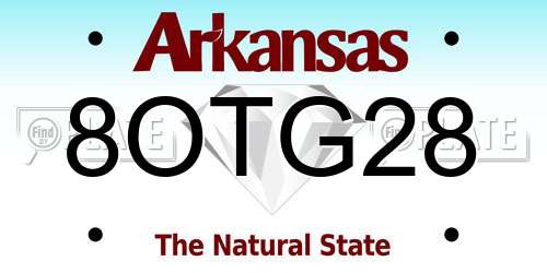 8OTG28 Arkansas License Plate