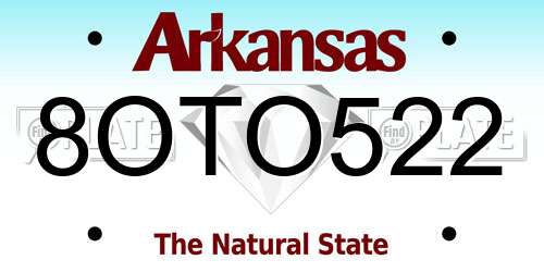 8OTO522 Arkansas License Plate