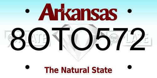 8OTO572 Arkansas License Plate