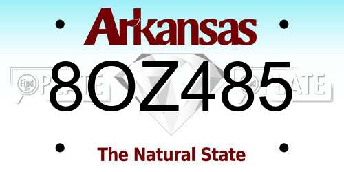 8OZ485 Arkansas License Plate