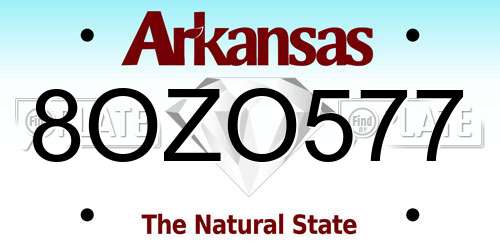 8OZO577 Arkansas License Plate