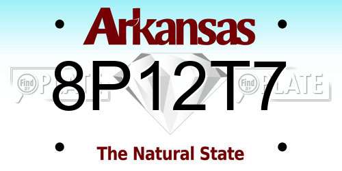 8P12T7 Arkansas License Plate