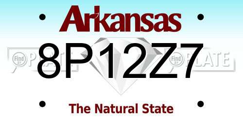 8P12Z7 Arkansas License Plate