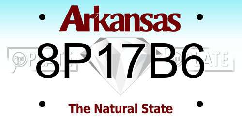 8P17B6 Arkansas License Plate