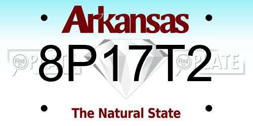 8P17T2 Arkansas License Plate