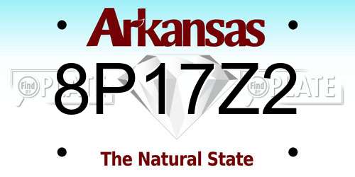 8P17Z2 Arkansas License Plate