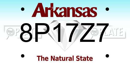 8P17Z7 Arkansas License Plate