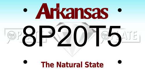 8P20T5 Arkansas License Plate