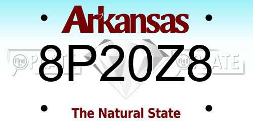 8P20Z8 Arkansas License Plate