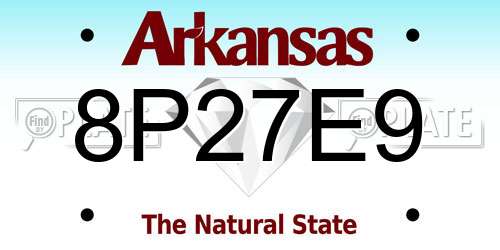 8P27E9 Arkansas License Plate