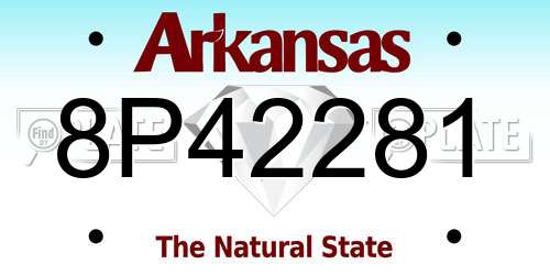 8P42281 Arkansas License Plate