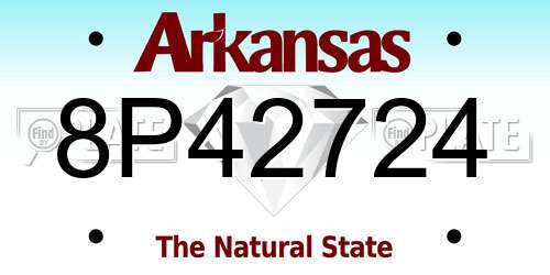 8P42724 Arkansas License Plate