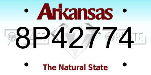 8P42774 Arkansas License Plate