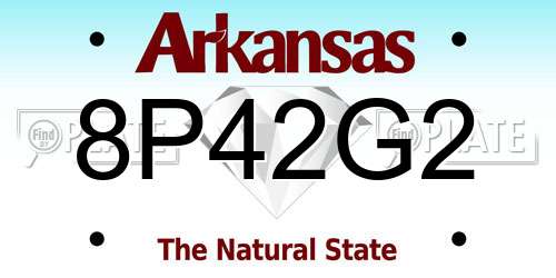 8P42G2 Arkansas License Plate