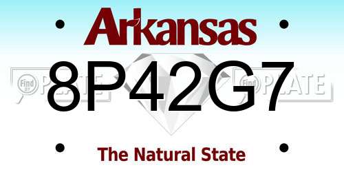 8P42G7 Arkansas License Plate