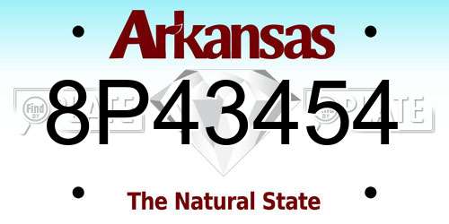 8P43454 Arkansas License Plate