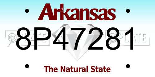 8P47281 Arkansas License Plate