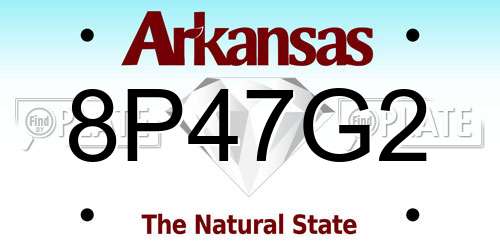 8P47G2 Arkansas License Plate