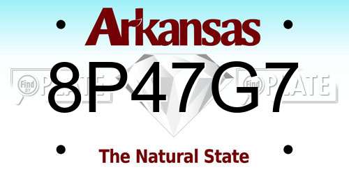 8P47G7 Arkansas License Plate