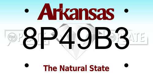 8P49B3 Arkansas License Plate