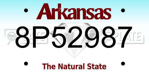 8P52987 Arkansas License Plate
