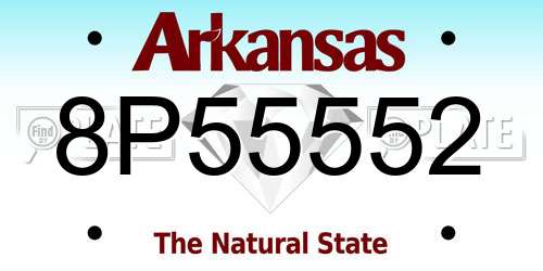 8P55552 Arkansas License Plate