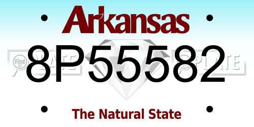8P55582 Arkansas License Plate