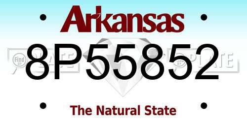 8P55852 Arkansas License Plate