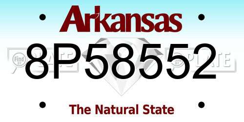 8P58552 Arkansas License Plate